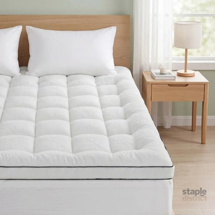 Giselle Bedding Queen Mattress Topper 5cm Coral Fleece - Furniture > Mattresses > Mattress Toppers