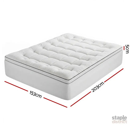 Giselle Bedding Queen Mattress Topper 5cm Coral Fleece - Furniture > Mattresses > Mattress Toppers