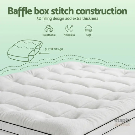 Giselle Bedding Queen Mattress Topper 5cm Coral Fleece - Furniture > Mattresses > Mattress Toppers