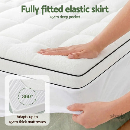 Giselle Bedding Single Mattress Topper 5cm Coral Fleece - Furniture > Mattresses > Mattress Toppers