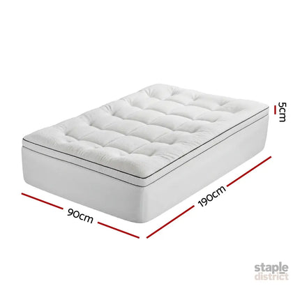 Giselle Bedding Single Mattress Topper 5cm Coral Fleece - Furniture > Mattresses > Mattress Toppers