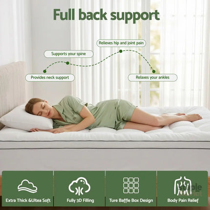 Giselle Bedding Single Mattress Topper 5cm Coral Fleece - Furniture > Mattresses > Mattress Toppers