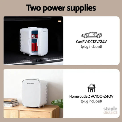 Glacio Mini Fridge Portable White Electric Cooler Warmer 12V 220V - Appliances > Fridges & Freezers > Fridges