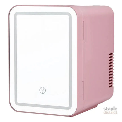 Glacio Mini Fridge Skincare Beauty Cooler Warmer LED Mirror 12V 220V Pink 4L - Appliances > Fridges & Freezers > Fridges