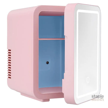 Glacio Mini Fridge Skincare Beauty Cooler Warmer LED Mirror 12V 220V Pink 4L - Appliances > Fridges & Freezers > Fridges