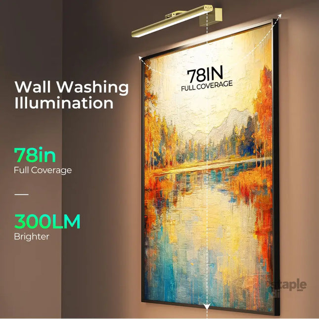 Wireless Picture Lights for Wall Battery Operated Wall Light for Painting Rechargeable CCT Rotatable Art Gallery Light