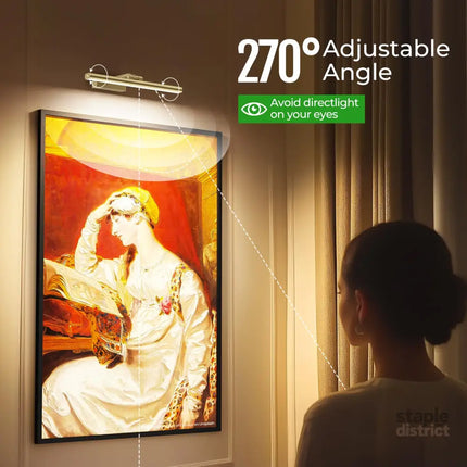 Wireless Picture Lights for Wall Battery Operated Wall Light for Painting Rechargeable CCT Rotatable Art Gallery Light