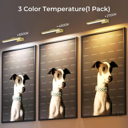 Wireless Picture Lights for Wall Battery Operated Wall Light for Painting Rechargeable CCT Rotatable Art Gallery Light