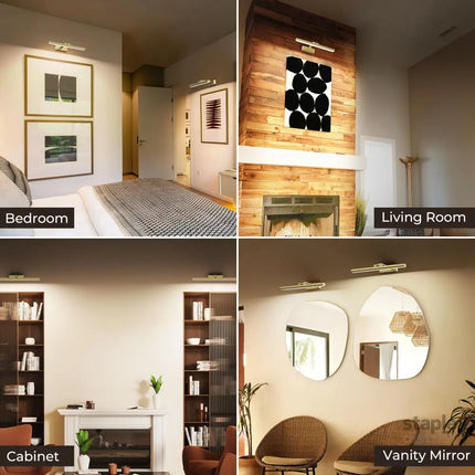 Wireless Picture Lights for Wall Battery Operated Wall Light for Painting Rechargeable CCT Rotatable Art Gallery Light