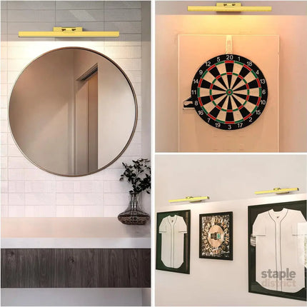Picture Light Battery Operated 16in Wireless Art Light for Paintings CCT Dimmable Recharging Battery Picture Light with