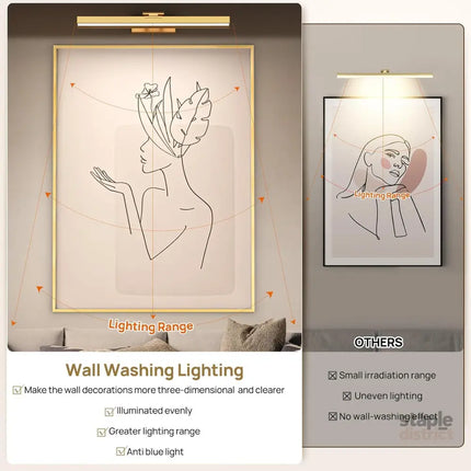 Picture Light Battery Operated 16in Wireless Art Light for Paintings CCT Dimmable Recharging Battery Picture Light with