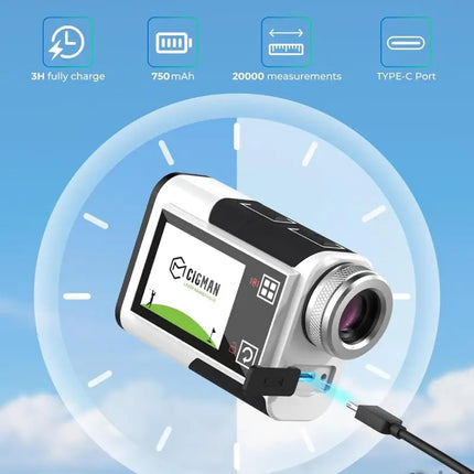 Golf Rangefinder with Slope CIGMAN 1312 Yards Range Finder Golf 2.4-inch External Color Touchscreen Flag Lock Vibration