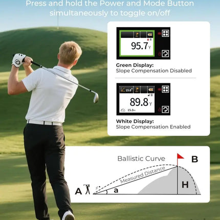 Golf Rangefinder with Slope CIGMAN 1312 Yards Range Finder Golf 2.4-inch External Color Touchscreen Flag Lock Vibration
