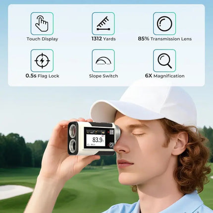 Golf Rangefinder with Slope CIGMAN 1312 Yards Range Finder Golf 2.4-inch External Color Touchscreen Flag Lock Vibration