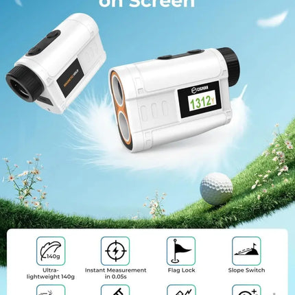 Golf Rangefinder with Slope CIGMAN 1312 Yards Range Finder Golf External Color Display Flag Lock Vibration 6X