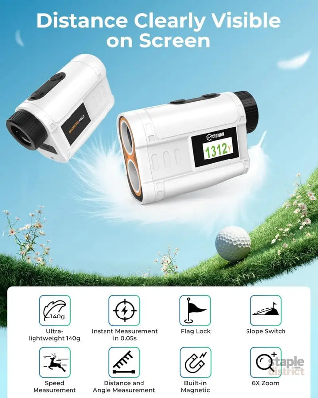 Golf Rangefinder with Slope CIGMAN 1312 Yards Range Finder Golf External Color Display Flag Lock Vibration 6X
