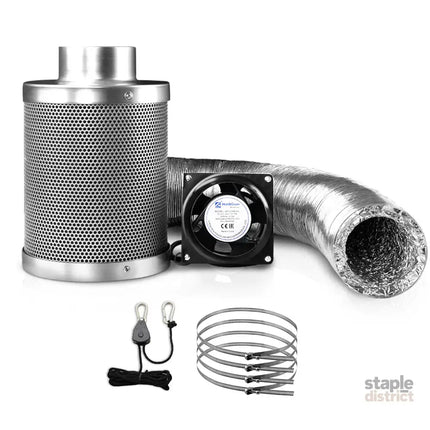 Green Fingers 4’’Ventilation Kit Fan Hydroponics Grow Tent Kit Carbon Filter Duct,Green Fingers 4’’Ventilation Kit Fan