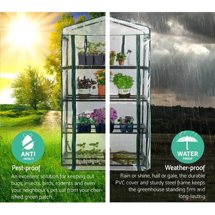 Green Fingers Greenhouse 4 Tiers Mini Green House Garden Bed Planter Box 1.6x0.7x0.5M - Home & Garden > Greenhouses >
