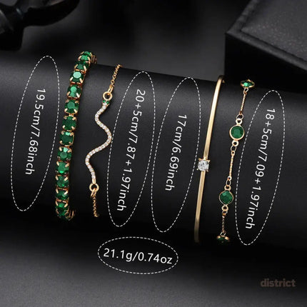Green Womens Quartz Watch Jewelry Gift Set - Fashion > Women’s Fashion > Women’s Watches