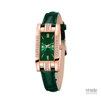Green Womens Quartz Watch Jewelry Gift Set - Fashion > Women’s Fashion > Women’s Watches