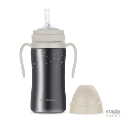 Grosmimi Dark Stainless Straw Cup 300ml Red-2006733469467676680