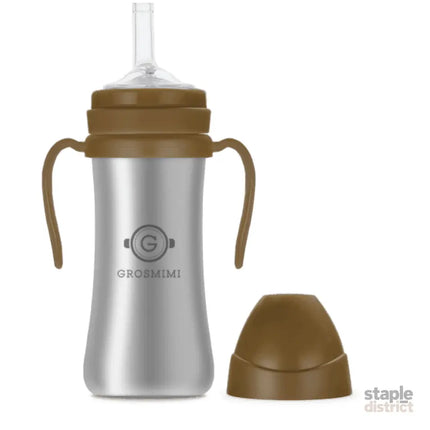 Grosmimi Stainless Straw Cup 200ml Gold brown-2006733469291515906