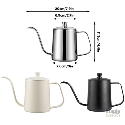 Hand Drip Coffee Pot Stainless Steel Fine Spout Hanging Ear Filter Cup Kettle - Silver - Appliances > Kitchen