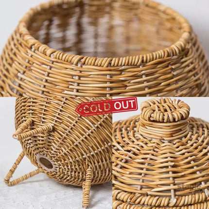 Hand Woven Storage Container with Lid Tabletop Basket Sundries Holder Organizer - Without Legs - Baby & Kids > Kid’s