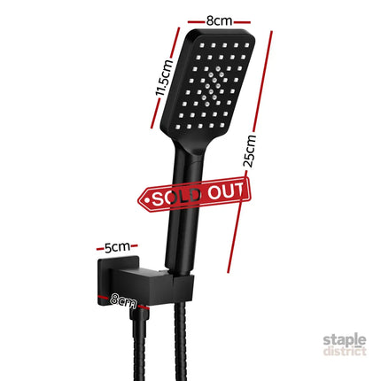 Handheld Shower Head Holder 3.1’’ High Pressure Black - Furniture > Bathroom > Shower Heads & Screens