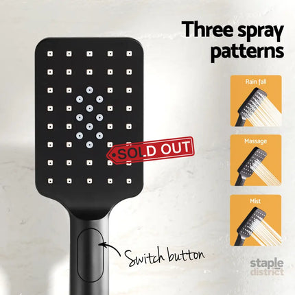 Handheld Shower Head Holder 3.1’’ High Pressure Black - Furniture > Bathroom > Shower Heads & Screens