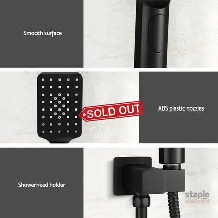 Handheld Shower Head Holder 3.1’’ High Pressure Black - Furniture > Bathroom > Shower Heads & Screens