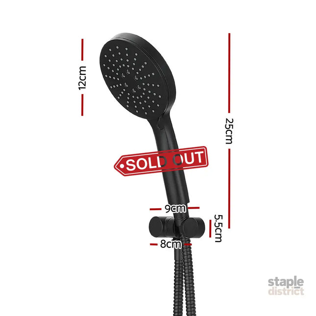 Handheld Shower Head Holder 4.7’’ High Pressure Black - Furniture > Bathroom > Shower Heads & Screens
