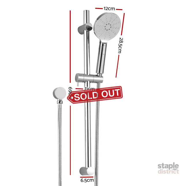 Handheld Shower Head Wall Holder 4.7’’ High Pressure Adjustable 3 Modes Chrome - Furniture > Bathroom > Shower Heads &