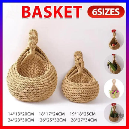 Hanging Wall Organizer Vegetable Fruit Basket Kitchen Storage Pouch Bag Diy 6Size - L - Commercial > Packaging >