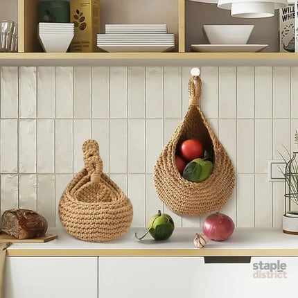 Hanging Wall Organizer Vegetable Fruit Basket Kitchen Storage Pouch Bag Diy 6Size - M - Commercial > Packaging >