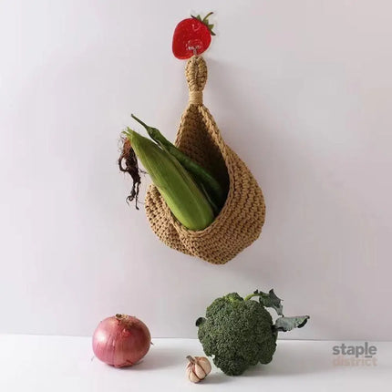 Hanging Wall Organizer Vegetable Fruit Basket Kitchen Storage Pouch Bag Diy 6Size - M - Commercial > Packaging >