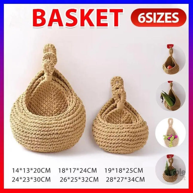 Hanging Wall Organizer Vegetable Fruit Basket Kitchen Storage Pouch Bag Diy 6Size - XXL - Commercial > Packaging >