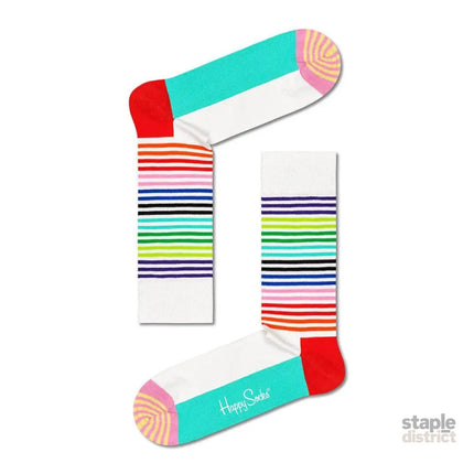 Happy Socks adult Half Stripe Sock Mint Blue Size 36-39-2006733445191045120