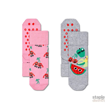 Happy Socks Kids Anti Slip Fruit Mix  2-Pack 2-3Yrs-2006733444574482432