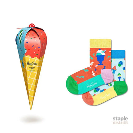 Happy Socks Kids Sock Ice Cream Gift - 2-Pack 0-12M-2006733334926987264