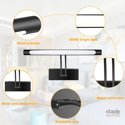 Hardwired Picture Light for Wall Black,14 inch Night Light LED Wall Sconces for Pictures,Dart Board Lights Wall Lights