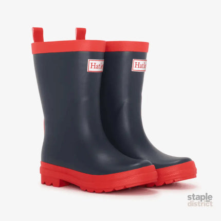 HATLEY Matte Kids Rain Boots | Navy & Red size 5-2006733330892066816
