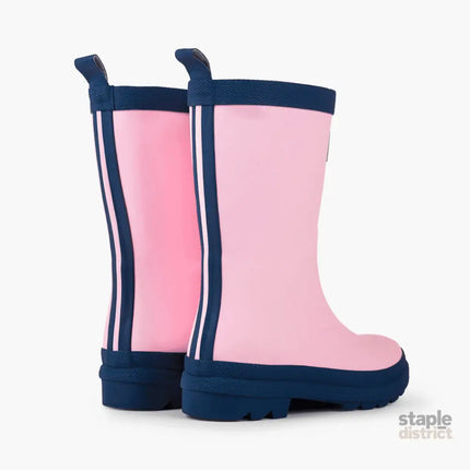 HATLEY Matte Kids Rain Boots | Pink & Navy size 5-2006733330728488961