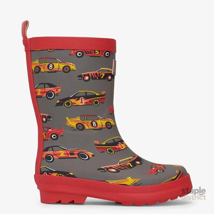 HATLEY Shiny Kids Rain Boots | Classic Race Cars size 4-2006733331219222529