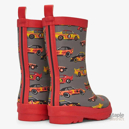 HATLEY Shiny Kids Rain Boots | Classic Race Cars size 6-2006733331366023168