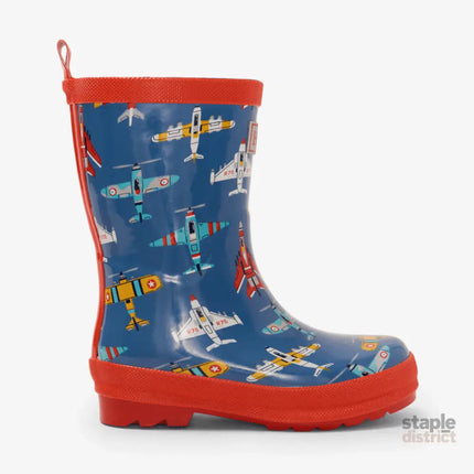 HATLEY Shiny Kids Rain Boots | Flying Aircrafts size 6-2006733332011945985