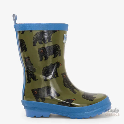 HATLEY Shiny Kids Rain Boots | Wild Bear size 6-2006733337837834240
