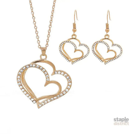 Heart Shaped Rhinestone Jewelry Set for Women - Fashion > Women’s Fashion > Women’s Jewellery