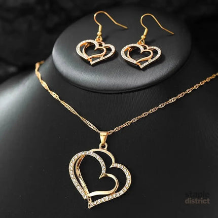Heart Shaped Rhinestone Jewelry Set for Women - Fashion > Women’s Fashion > Women’s Jewellery