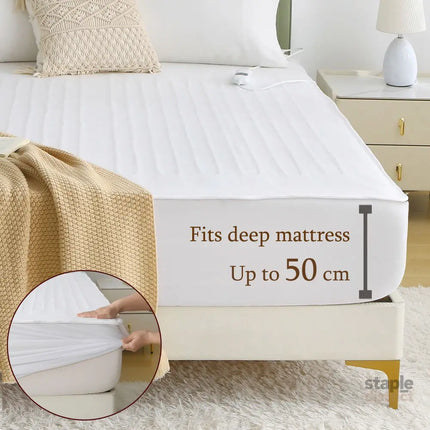 Heated Mattress Pad - Bedding Electric Blanket with 9 Heat Setting & 9-Hour Auto Off Heated Mattress Pad-Machine